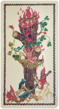 Ace of rods - The Medieval Tarot by Luigi Scapini