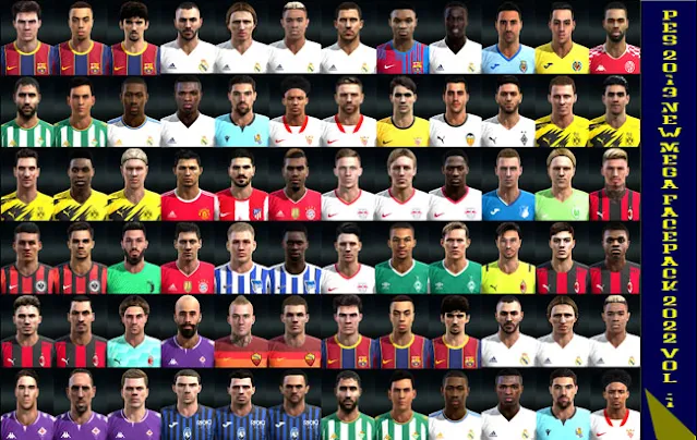 New Mega Facepack 2022 Vol.1 For PES 2013