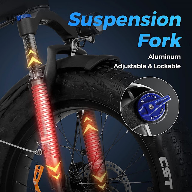 SAMEBIKE EAHORA X7 Full Suspension Fat Tire Electric Mountain Bike