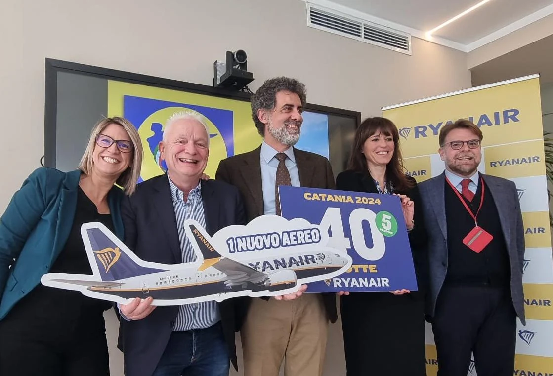 Ryanair, su Catania nuove rotte e oltre 2.800 posti di lavoro
