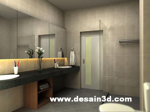 DESAIN RUMAH 3D Renovasi desain interior toilet  wc meja  lemari wastafel mewah modern