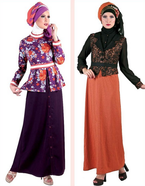 55 Gambar  Model Baju  Gamis  Muslim Brokat Terbaru 2019 