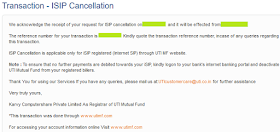 UTI Mutual Fund -  SIP Cancellation Success