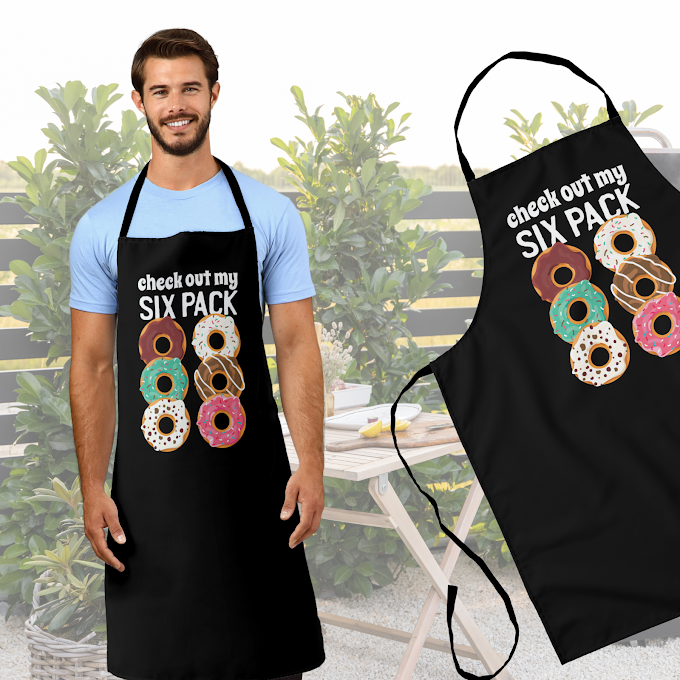 Get Your Hands on the 'Check Out My Six Pack' Apron - A Delicious and Hilarious Gift for Men!