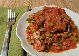 Plate of Chicken Marengo with Chicken Thigh and Sauce