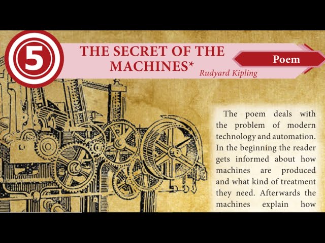 10th STD. English  UNIT 5 -  Poem  - The Secret of the Machines Textbook Questions and Answers