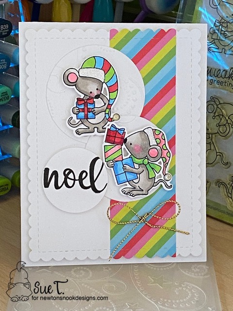 Noel by Sue T. features Naughty or Mice and Frames & Flags by Newton's Nook Designs; #newtonsnook, #christmas, #cardmaking