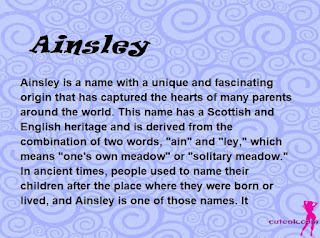 meaning of the name "Ainsley"