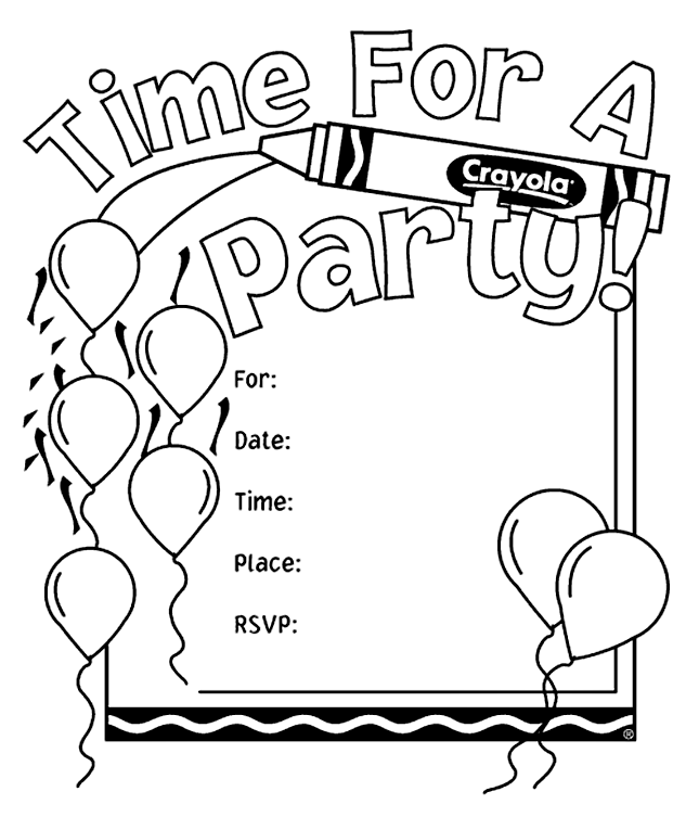 Birthday Party Coloring Pages