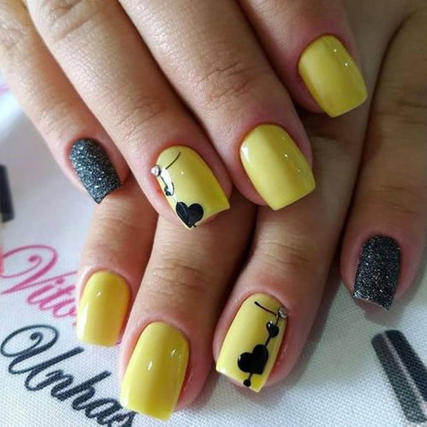 Yellow Style Nail Art Ideas #51