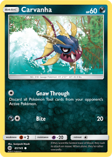 Carvanha Sun and Moon Pokemon Card