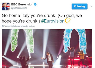 Musica italiana: Tweet della BBC su Francesco Gabbani all'Eurovision,