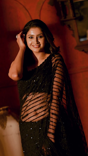 Tanya ravichandran in black transparent saree photoshoot