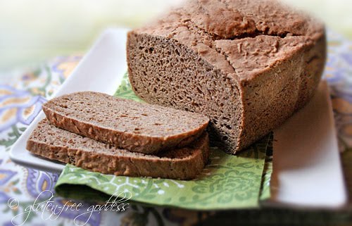 Gluten free rye bread aka ryeless rye is baked with gluten free flours