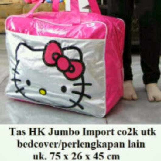 Jual Tas Super Jumbo Hello Kitty Murah Grosir Ecer Pink dan Hitam