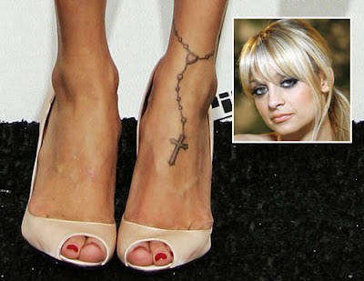 rosary ankle tattoos. of Nicole Richie#39;s ankle