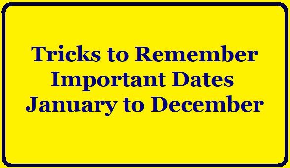 Tricks to Remember Important Dates/2019/11/Tricks-to-Remember-Important-Dates.html