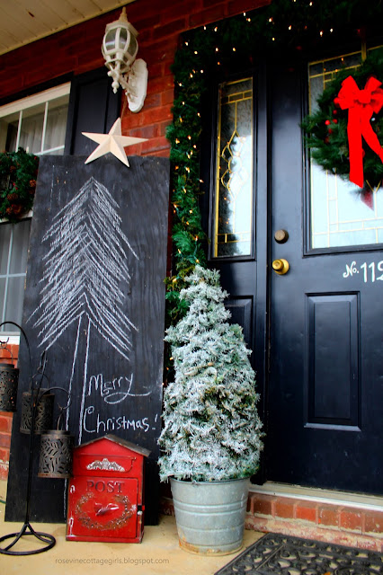 Farmhouse, Old Fashion, Edison Lights, Flocked Trees, 