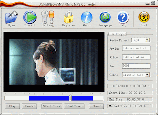 AVI MPEG WMV RM to MP3 Converter