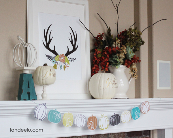 turquoise modern autumn mantel