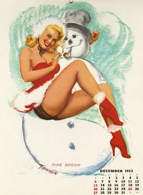 Imagen navideña pin-up de T.N Thompson