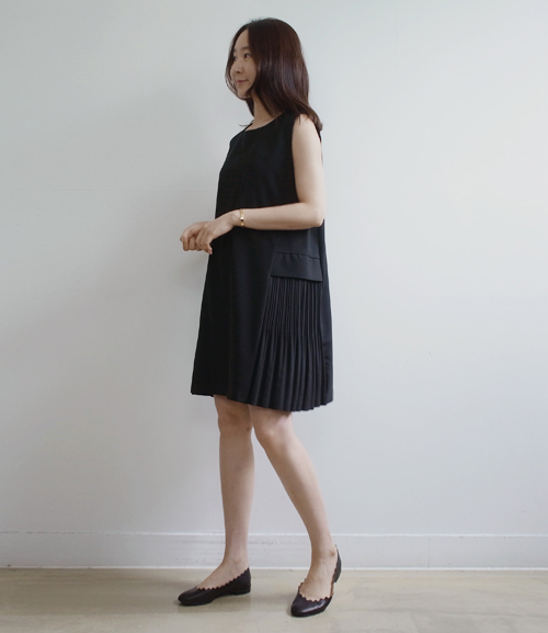 Jane Paul Pleated Side Dress