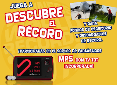 premios reproductores mp5 Energy 6500 Ruby Red promocion Descubre el récord EDITORIAL PLANETA libro Guinness World Records 2011