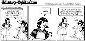 johnny optimism, medical, humor, sick, jokes, boy, wheelchair, doctors, hospital, stilton jarlsberg, pathological liar, cure