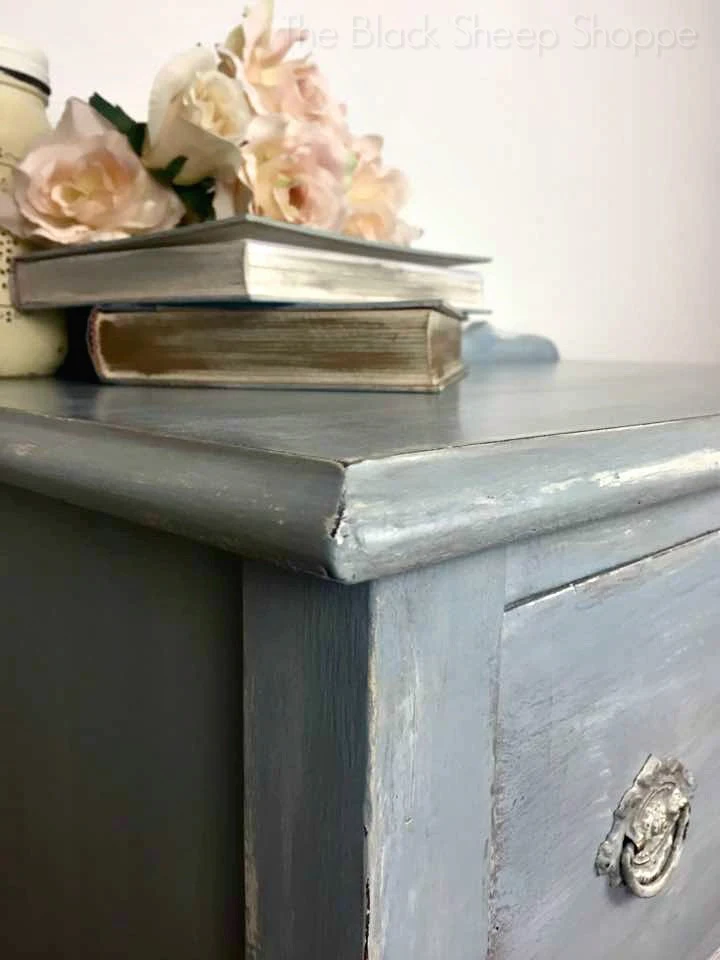 Window seat bench painted with layers of Chalk Paint.