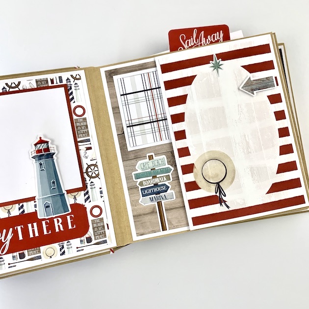 Sea and Sand Nautical Scrapbook Album with lighthouse