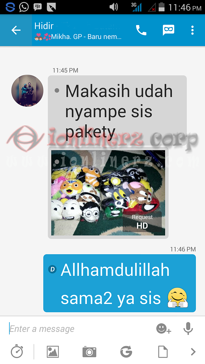 Testimoni Jam Dinding Flanel Kartun Boneka