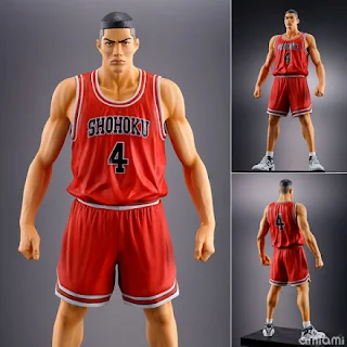 Figuras One and Only de Slam Dunk con Hanamichi Sakuragi, Takenori Akagi y Ryota Miyagi en poses dinámicas.
