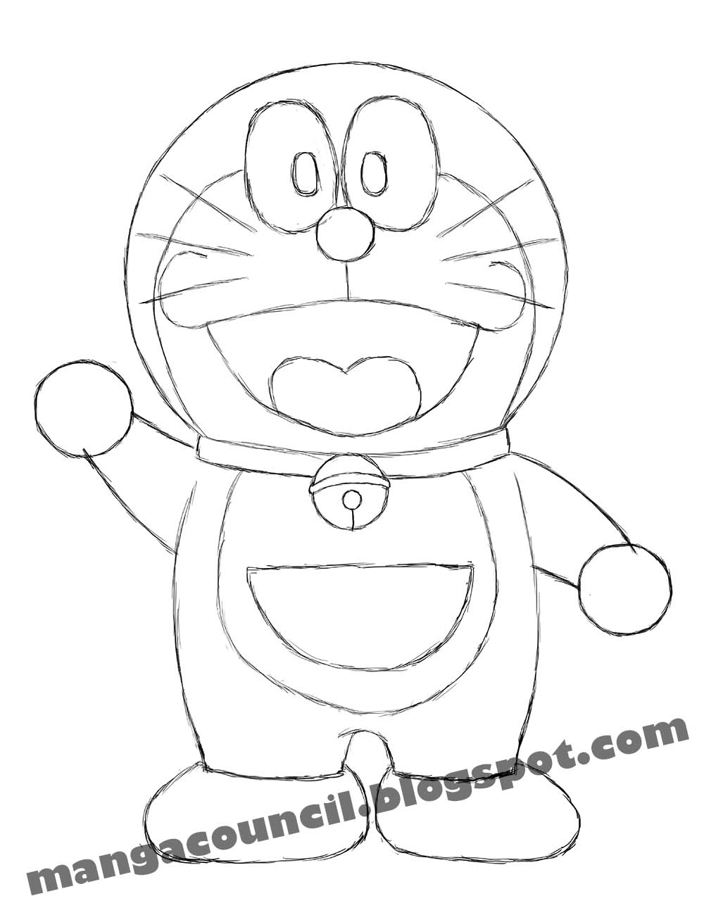 Gambar Sketsa Wajah Doraemon Garlerisket