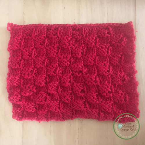 Picture of knitted basket weave square