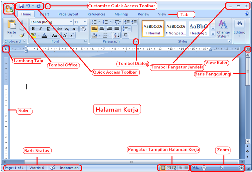 Fungsi Menu Bar Pada Microsoft Wordms Word 2007 | Share ...