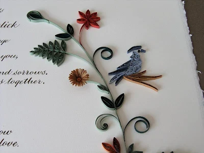 Quilled Quaker marriage certificate by Ann Martin