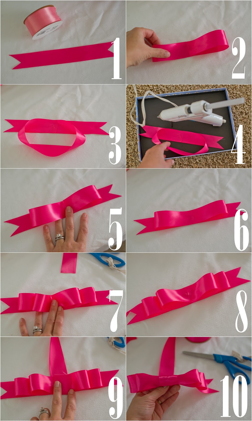 Domestic Fashionista DIY Satin Hair Bow Tutorial