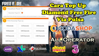 Cara Top Up Diamond Free Fire Di Codashop Via Pulsa 100% Berhasil