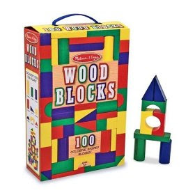 Pre-kindergarten toys - Melissa & Doug 100 Piece Wood Blocks Set