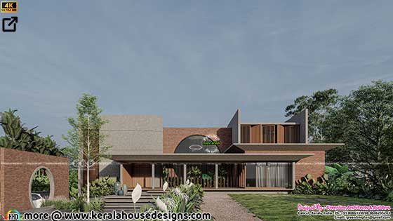 Front elevation of minimalist contemporary tropical house