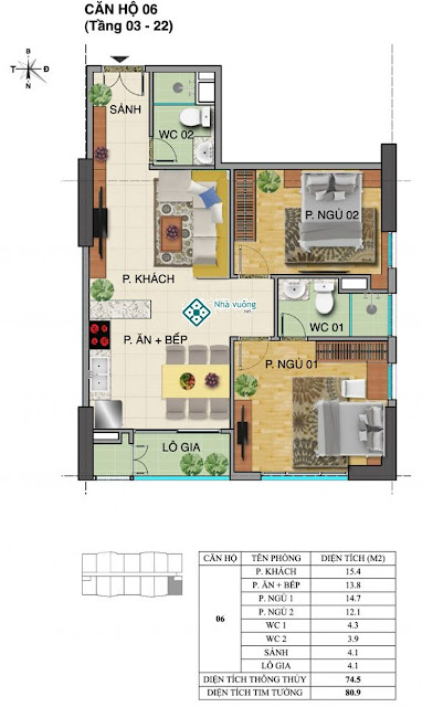 Căn hộ số 06 tòa Trường An- Tràng An Complex