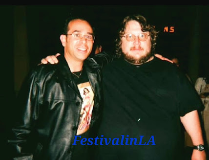 Film critic José Alberto Hermosillo and director Guillermo del Toro