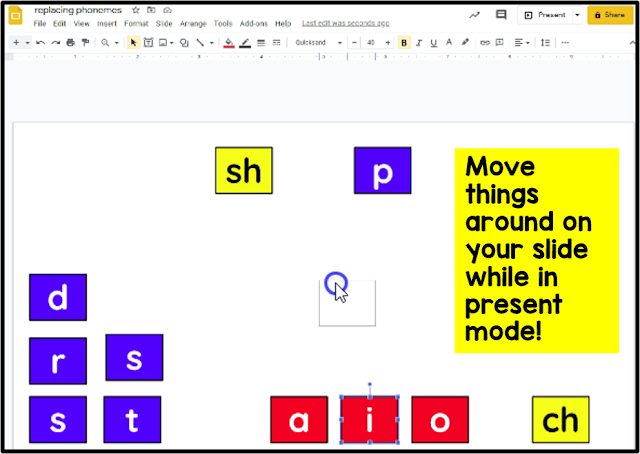 Fullscreen interactive google slides lets you move and edit slides in present mode.