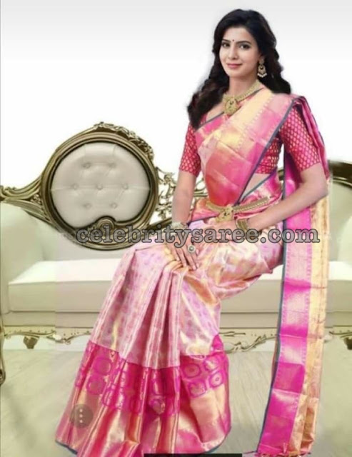 Samantha Baby Pink Bridal Saree