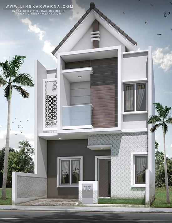 Desain rumah minimalis dua lantai luas bangunan 80 m2