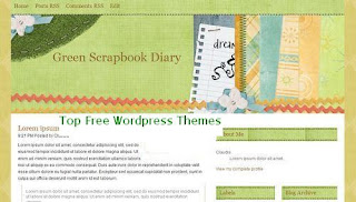 Green Scrapbook Diary - Typebased - Free Wordpress Theme - Template - 3 column design