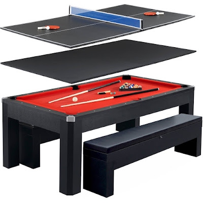 3-In-1 Picnic Pool And Ping Pong Table, Conversion Picnic Table To Table Tennis Or Pool