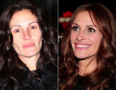 Atriz Julia Roberts sem maquiagem