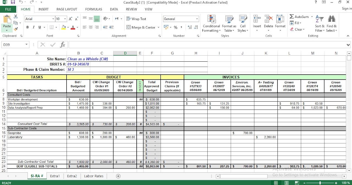 Project Cost Tracking Excel Template ENGINEERING MANAGEMENT