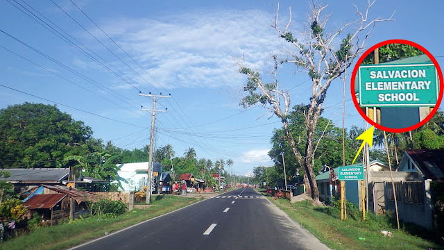 another clear and professionally produced signboard, announcing Salvacion Elementary School in Bobon Northern Samar